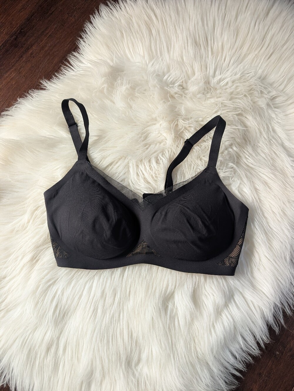 Honeylove Crossover Lace Bra Black Wireless 34B/C